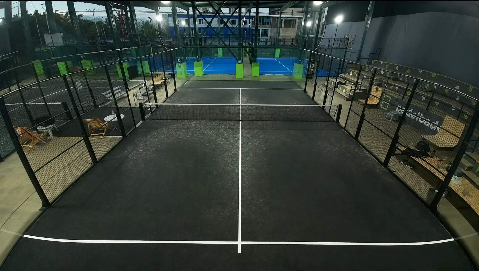 Indoor padel court at Padelbade Krtsanisi in Tbilisi