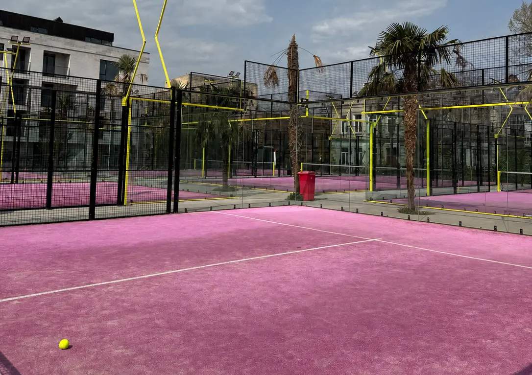 Outdoor padel court at GymBreeze Ninoshvili in Tbilisi