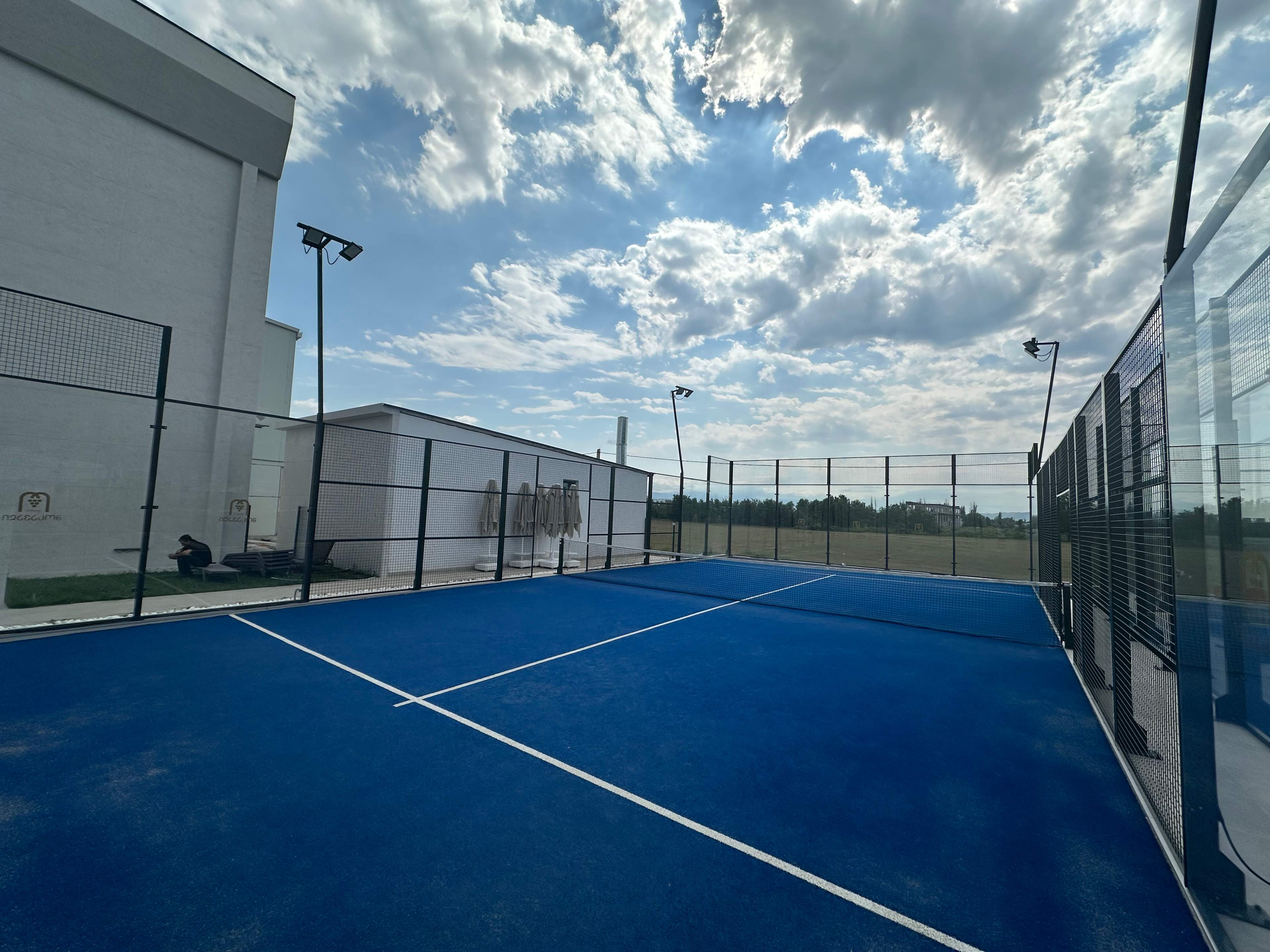 Outdoor padel court at Villa Mosavali in Mtskheta