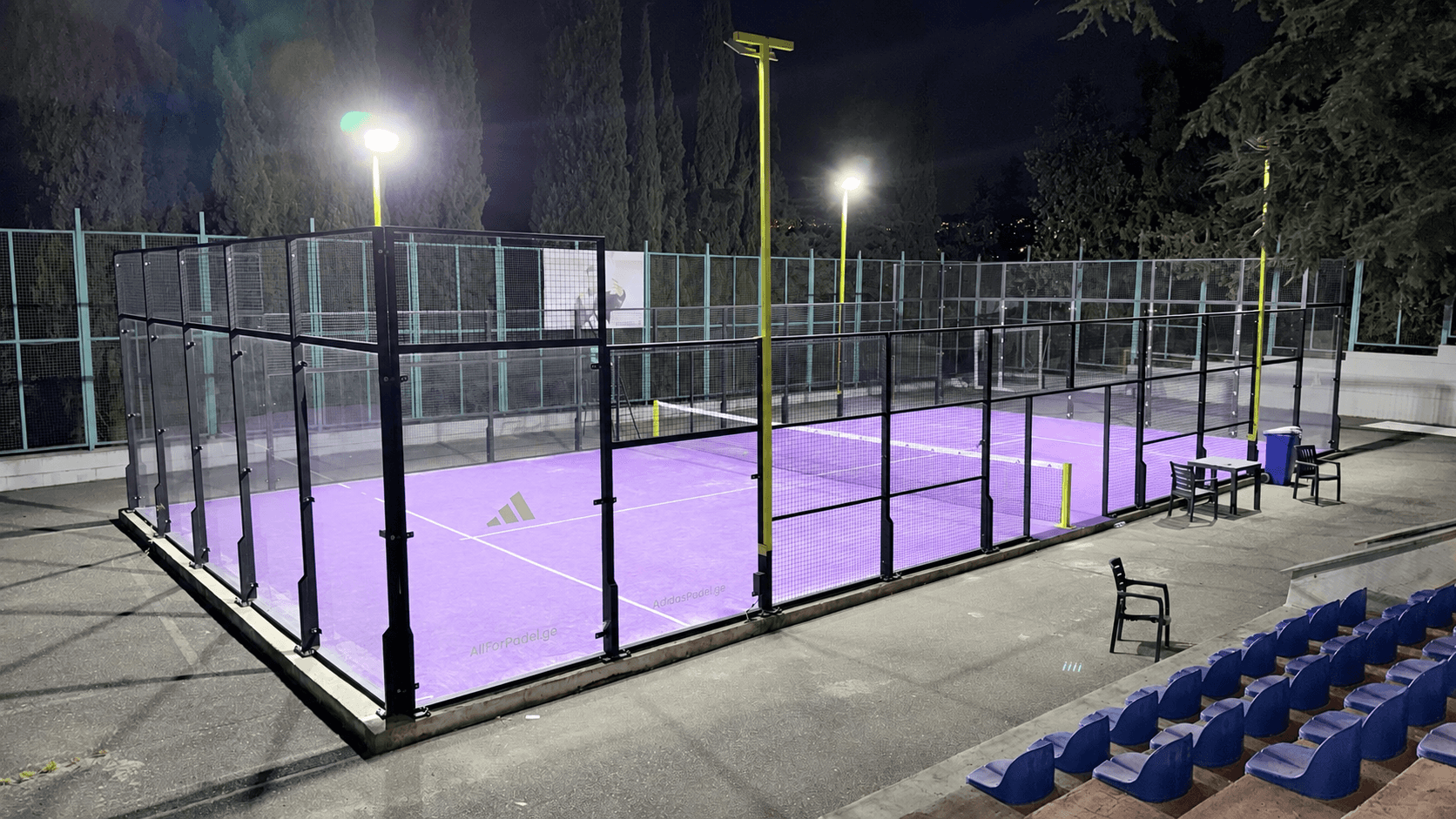 Outdoor padel court at Tbilisi Padel Mtatsminda in Tbilisi