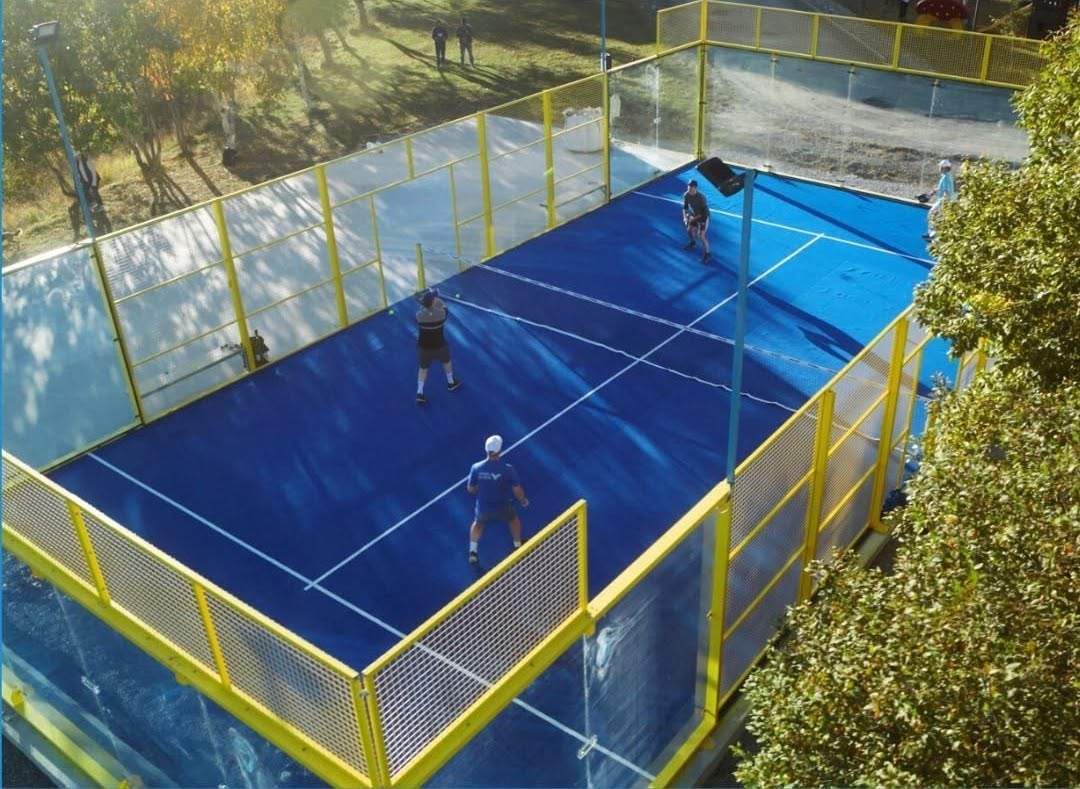 Outdoor padel court at Marco Polo Hotel in Gudauri